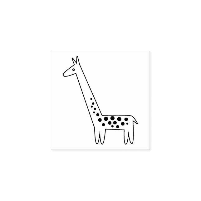 Tampons Encreurs Giraffe de dessin simple (Impression)