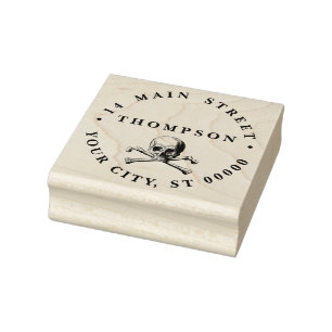 Tampons Encreurs Gothique Pirate Skull Crossbones Nom Adresse de re