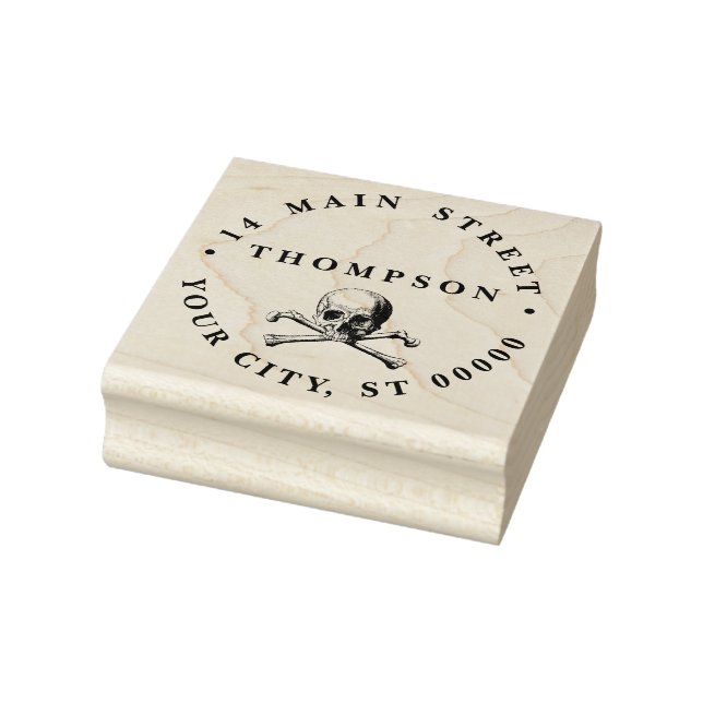 Tampons Encreurs Gothique Pirate Skull Crossbones Nom Adresse de re (Tampon)