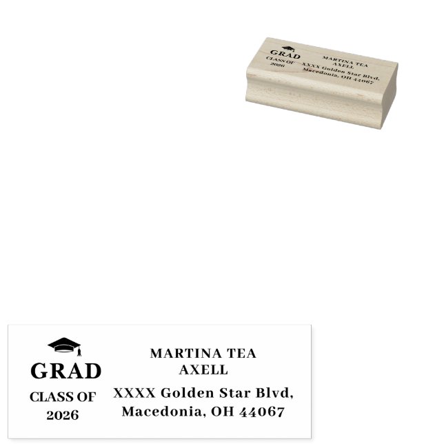 Tampons Encreurs Graduation Return Address Label (Tamponné)
