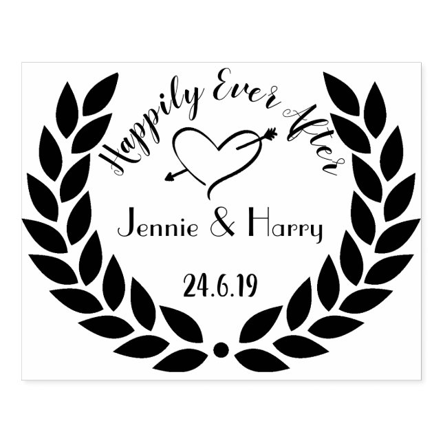 Tampons Encreurs Grand Mariage de couronne personnalisé (Impression)