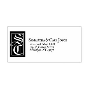 Tampons Encreurs Grand monogramme solide   Adresse de retour élégan