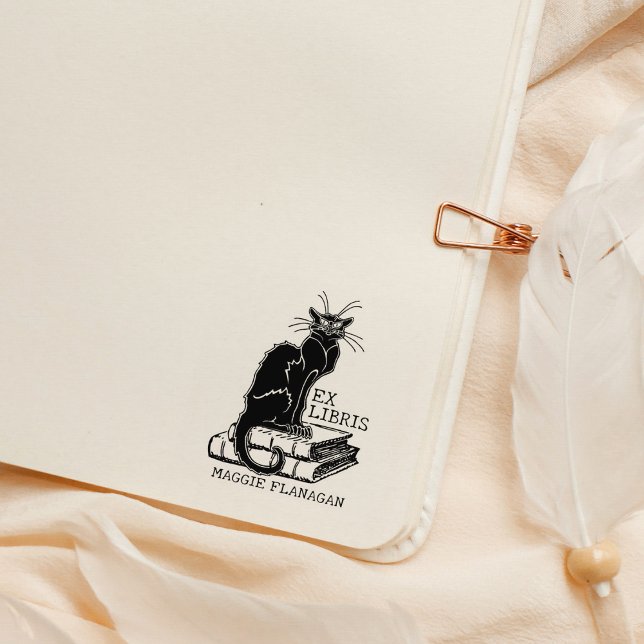 Tampons Encreurs Grumpy Chat avec livres, Custom Ex Librairie (Créateur téléchargé)