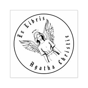 Tampons Encreurs Guardian Angel Girl Noir et Blanc Personnalisé