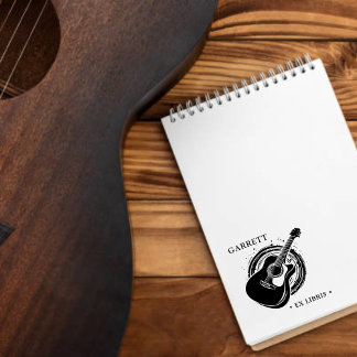 Tampons Encreurs Guitare personnalisée Musique Ex Libris Bois Art T