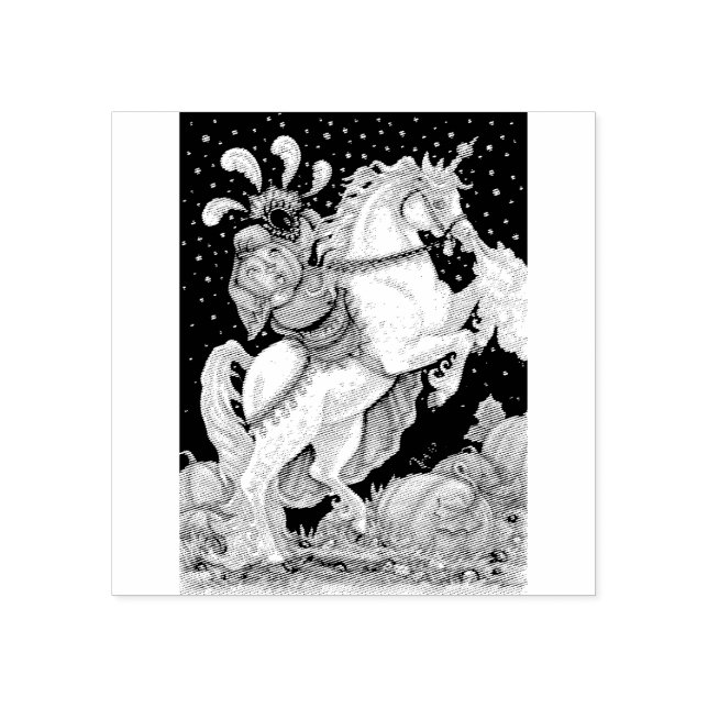 TAMPONS ENCREURS HALLOWEEN HORSEWOMAN HALLOWEEN UNICORN CAOUTCHOUC (Impression)