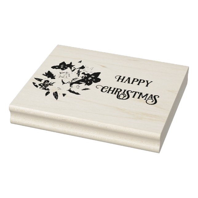 Tampons Encreurs Happy Christmas Floral Rubber Stamp (Tampon)