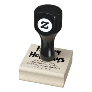 Tampons Encreurs Happy Holidays Brush Handwriting Adresse de retour