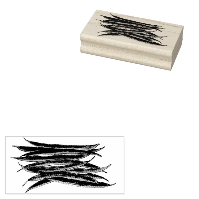 Tampons Encreurs Haricots verts Longue haricot Veggie Produire Veg (Tamponné)