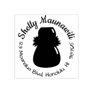 Tampons Encreurs Hawaïen Adresse de retour Timbre Hula Dancer Ipu D