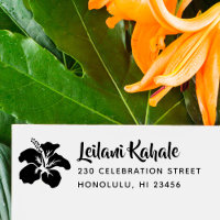 Hawaiian Hibiscus Custom Nom & Adresse de retour