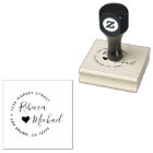 Heart & Elegant Round Text Mariage Adresse de reto