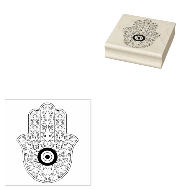Tampons Encreurs Henna hamsa Wood Art Stamp (Tamponné)