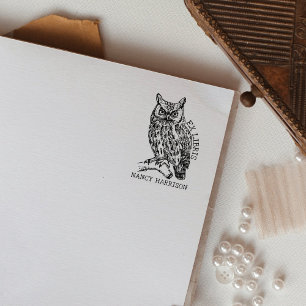 Tampons Encreurs Hibou Ex Libris Vintage, Ex-libris personnalisé de