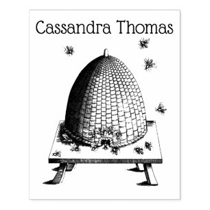 Tampons Encreurs Hive et abeilles #2 Nom Vintage héraldique