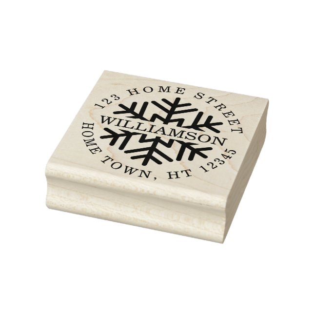 Tampons Encreurs Holiday Circulaire Snowflake Adresse de retour (Tampon)