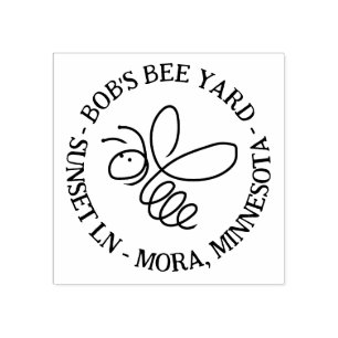 Tampons Encreurs Honey Bee Doodle Texte manuscrit Décontracté Apiar