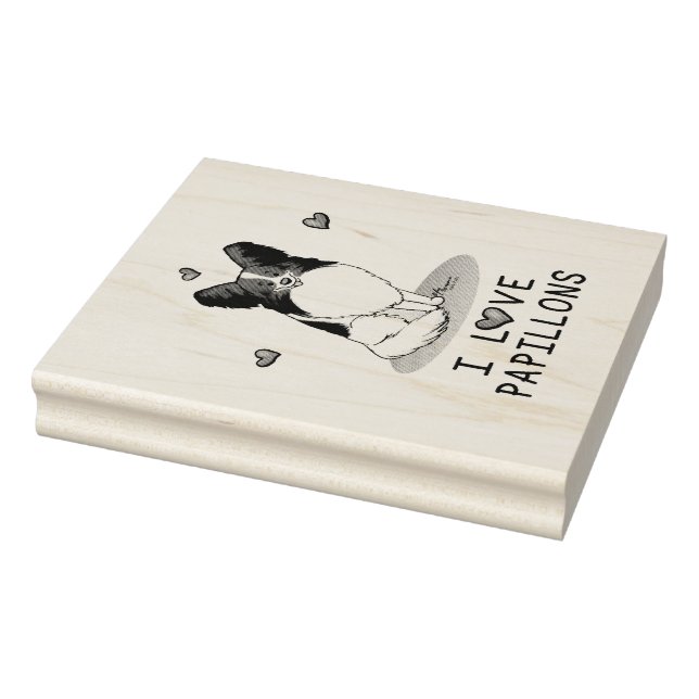 Tampons Encreurs I Love Papillons (blanc & noir) Coeurs Chiens mign (Tampon)