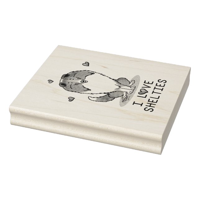 Tampons Encreurs I Love Shelts (sable 2) Shetland Sheepdogs mignonn (Tampon)