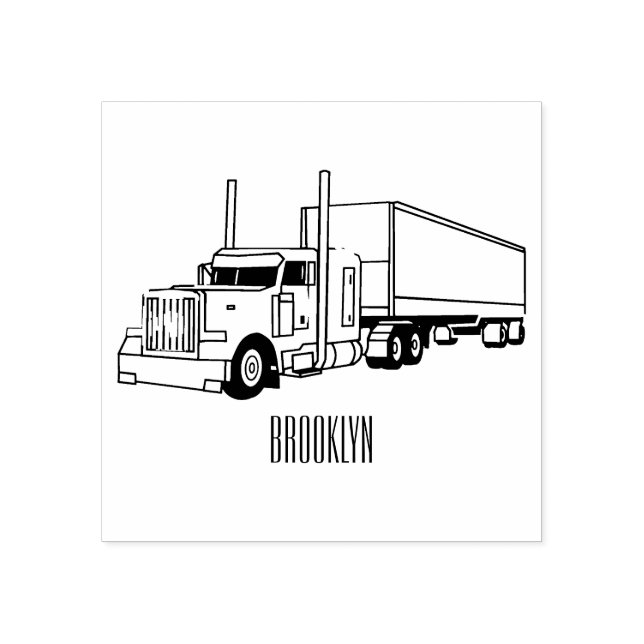 Tampons Encreurs Illustration de camion semi-remorque (Impression)