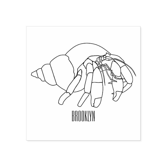 Tampons Encreurs Illustration de crabe ermite (Impression)