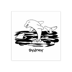 Tampons Encreurs Illustration de dauphins heureux adorables