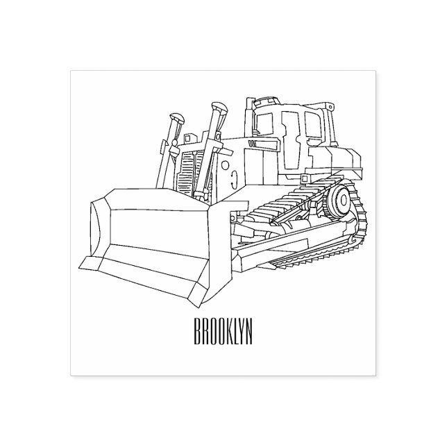Tampons Encreurs Illustration de dessin animé Bulldozer (Impression)