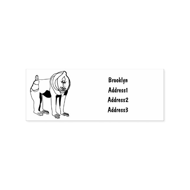 Tampons Encreurs Illustration de dessin animé Mandrill (Impression)