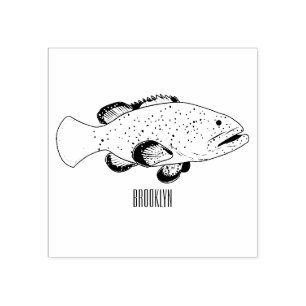 Tampons Encreurs Illustration de la caricature du poisson de mérou