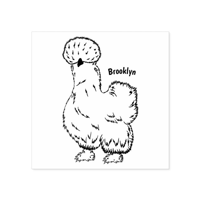Tampons Encreurs Illustration de la caricature du poulet Silkie (Impression)