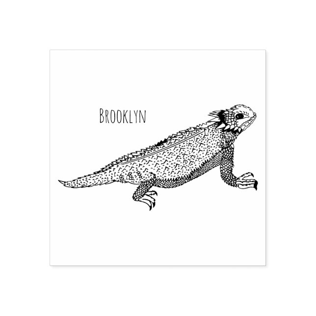 Tampons Encreurs Illustration de lézard à cornes de Regal (Impression)