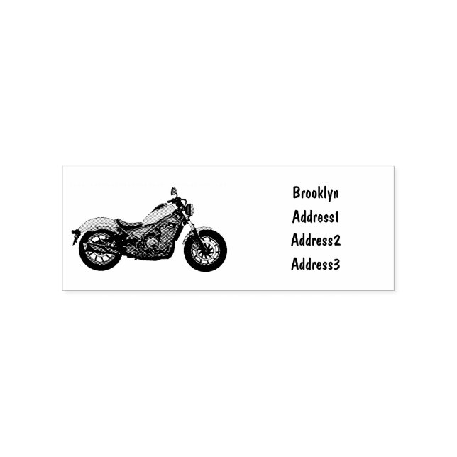 Tampons Encreurs Illustration de moto Cruiser (Impression)