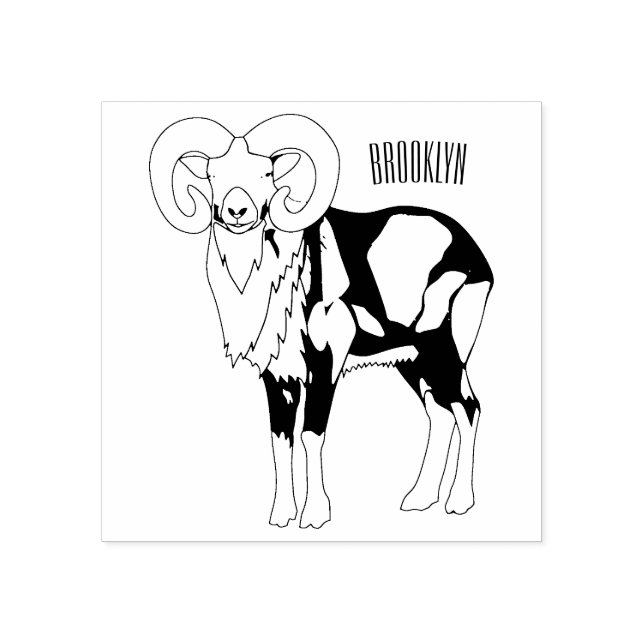 Tampons Encreurs Illustration de mouflon, mouton (Impression)