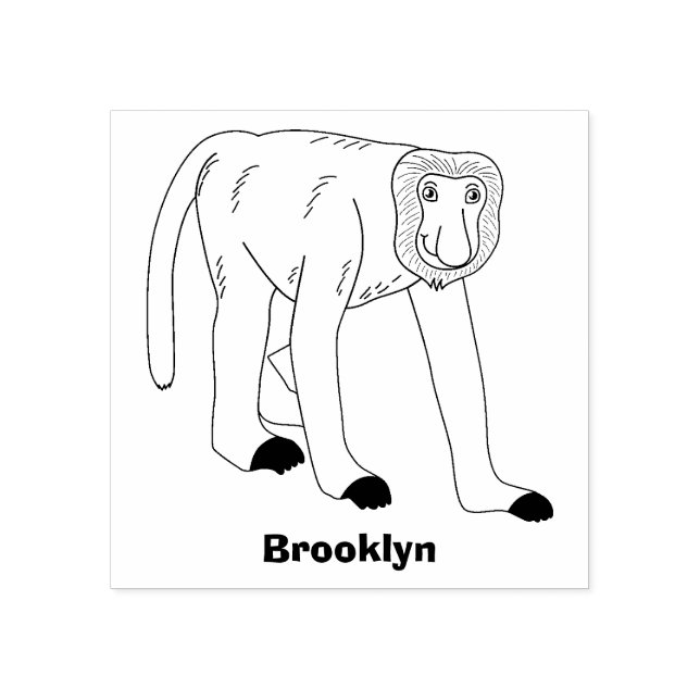 Tampons Encreurs Illustration drôle de singe proboscis (Impression)