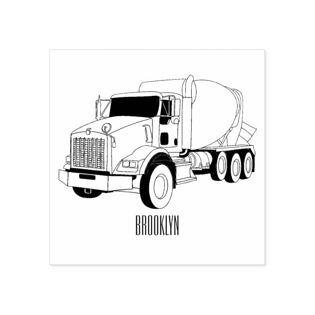 Tampons Encreurs Illustration du camion de mélange de béton (Impression)
