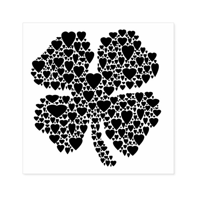 Tampons Encreurs Illustration du coeur de trèfle à quatre feuilles (Impression)