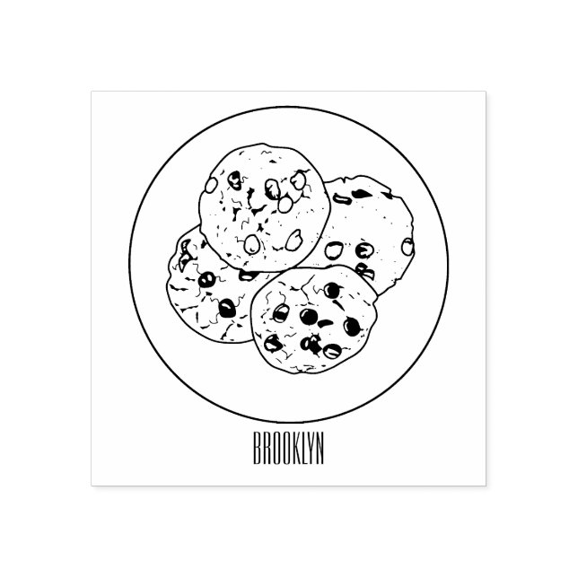 Tampons Encreurs Illustration du cookie de puce à chocolat (Impression)