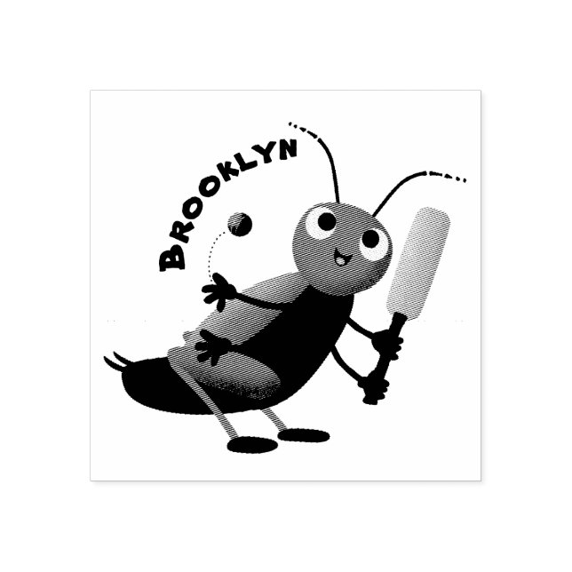 Tampons Encreurs Illustration d'un insecte du cricket vert mou (Impression)