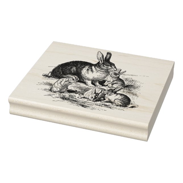 Tampons Encreurs Illustration vintage de la famille de lapins, lapi (Tampon)
