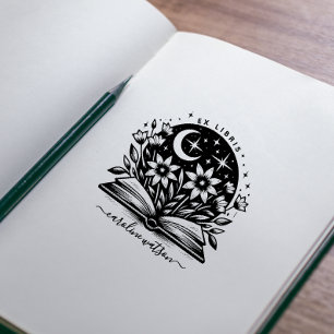 Tampons Encreurs Imaginaire Floral Livre Ex libris Timbre en caoutc