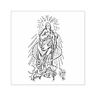 Tampons Encreurs Immaculée Mère du Christ avec Rosaire