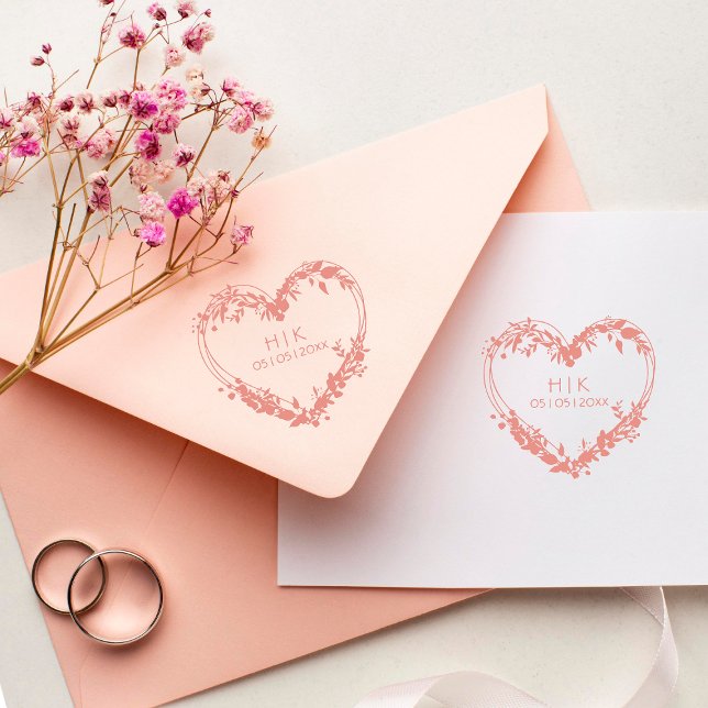 Tampons Encreurs Initiales cardiaques mariages Fleurs sauvages et d (Créateur téléchargé)