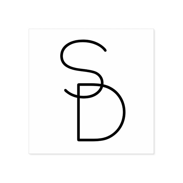 Tampons Encreurs Initiales chevauchantes de style moderne (Impression)