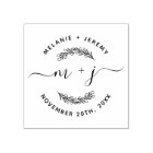 Initiales Feuilles personnalisées simples Mariage 