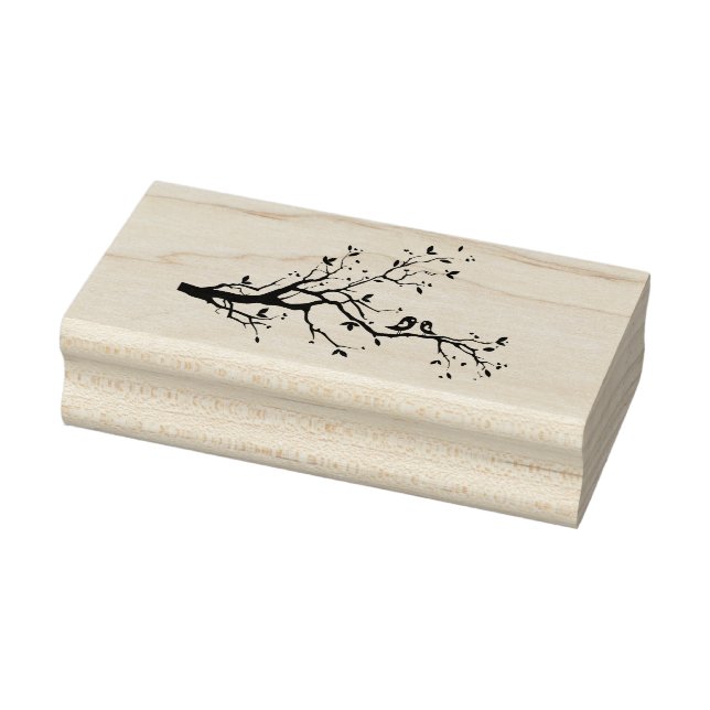 Tampons Encreurs Inséparables mignons sur une branche d'arbre (Tampon)