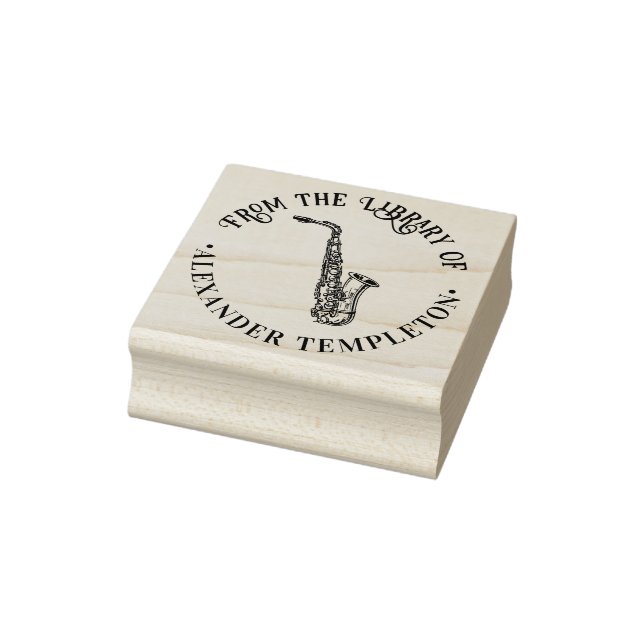Tampons Encreurs Instrument de musique Saxophone Nom de la biblioth (Tampon)
