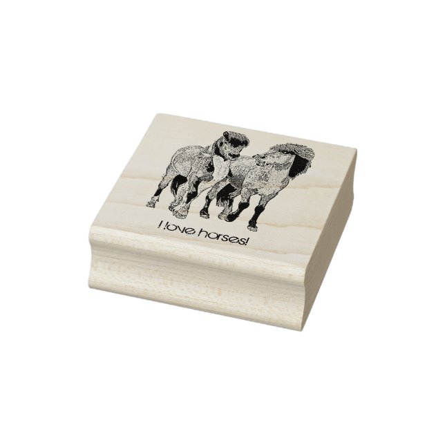 Tampons Encreurs J'adore les chevaux ! poneys islandais mignons (Tampon)