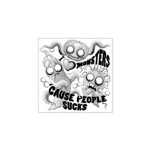 Tampons Encreurs J'aime les monstres parce que les gens aiment les 