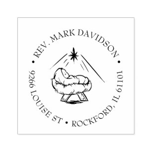 Tampons Encreurs Jésus en Manger Star de Noël Religieux