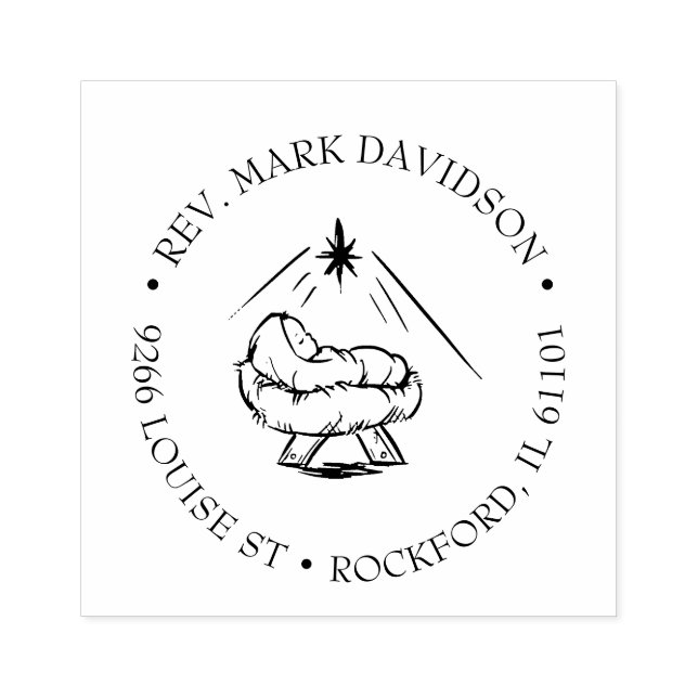 Tampons Encreurs Jésus en Manger Star de Noël Religieux (Impression)